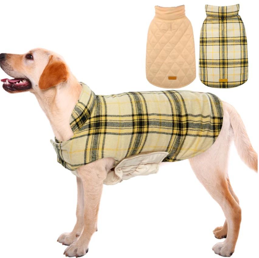 Kuoser Warm Dog Coat, Reversible Dog Jacket Waterproof Winter Coat, XL