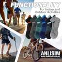6 Pairs Merino Wool Ankle Running Hiking Socks Compression Support Breathable Thick Cushion No Show Socks for Women Men (L)