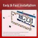 Squirrel License Plate Frame Cute Animal Cartoon License Plate Holder Funny Stainless Steel Accessories Cars Decor with 2 Holes and Screws Fits Standard Us Ca Vehicles 12.2 X 6 Inch