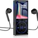 96GB MP3 Player with Bluetooth 5.0: Portable Lossless Sound Music Player with HD Speaker,2.4" Screen Voice Recorder,FM Radio,Touch Buttons,Support up to 64GB for Sport(Earphones&64GB TF Card Included)