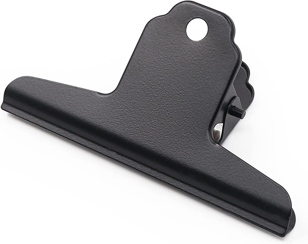 Coideal Metal Bulldog Clips Black, 10 Pcs 4 Inch Large Binder Paper Clips for Office Files, Food Bags