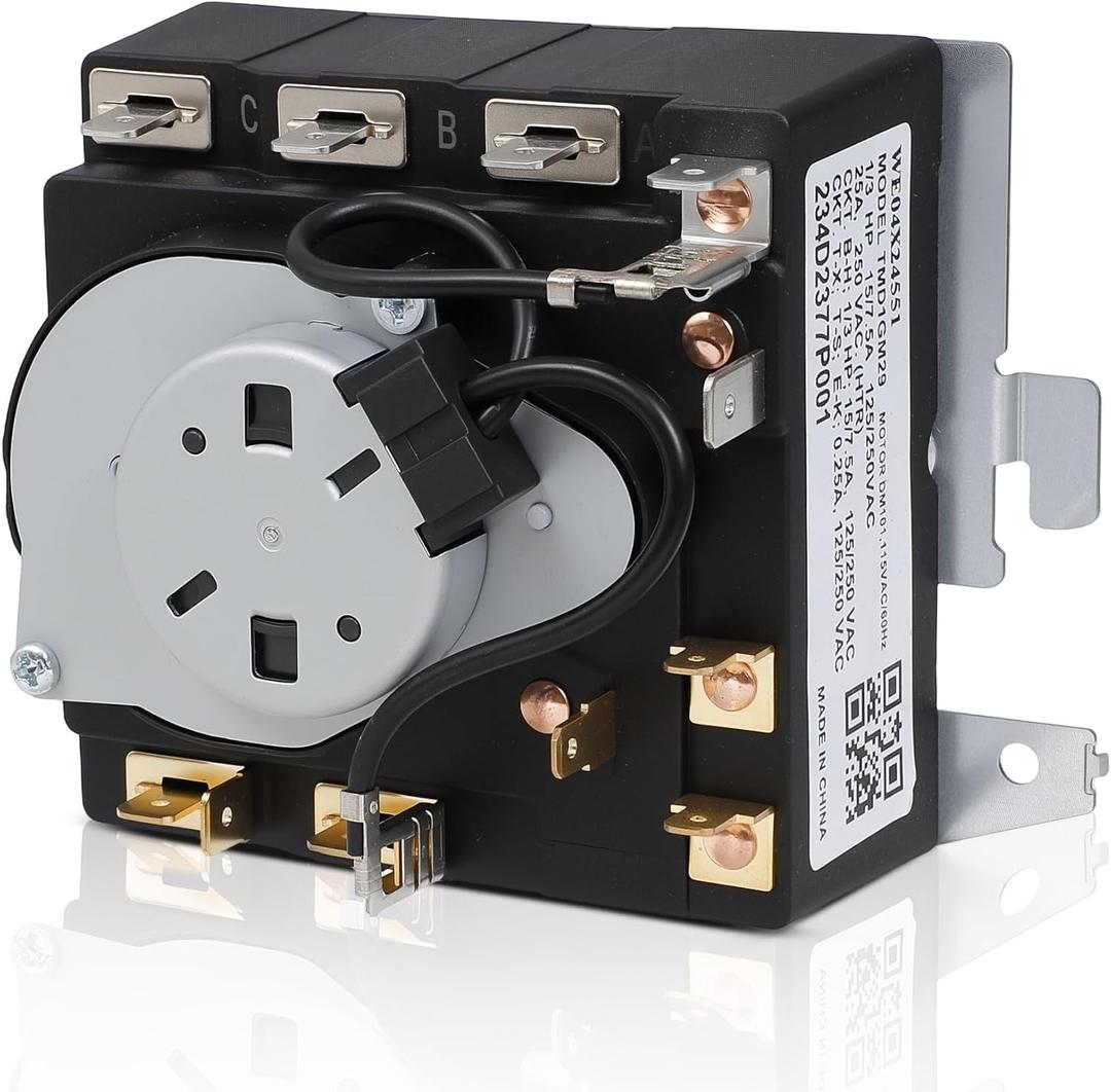 WE04X24551 234D2377P001 Dryer Timer Compatible with GE Dryer Timer GTD45EASJ0WS GTD45EASJ1WS GTD45EASJ2WS GTD45GASJ0WS GTD45GASJ1WS GTD45GASJ2WS GTD45GASJ3WS GTD45EASJ3WS, Replacement TMD1GM29