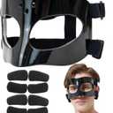 Nose Guard for Broken Nose Baseball Softball Basketball Face Mask Adjustable Face Shield Masks with Padding Nose Guard Protects Nose and Eye from Injury for Men and Women Black