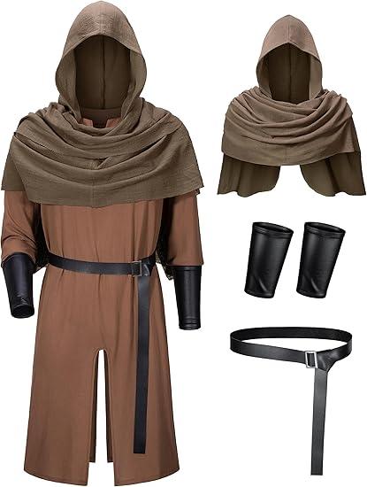 TOKYO REVENGERS Men Medieval Renaissance Pirate Costume Knight Cosplay Outfit LARP Costume Accessories Set, L
