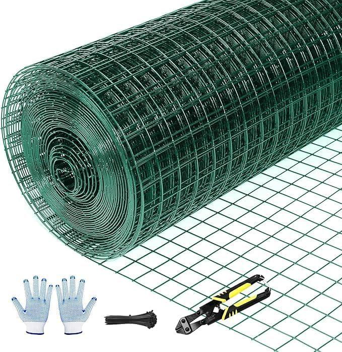 Tongmo Hardware Cloth, Chicken Wire Fencing, 19 Gauge Galvanized Wire & 1"x1" Mesh Size Welded Wire Roll Garden Fence, Poultry Netting for Rabbit/Duck/Chicken Coop (16" x 100')
