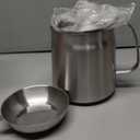 68oz 304 Stainless Steel Deep Fryer Pot with Basket & Strainer, Large Capacity Bacon Grease Container for Kitchen,Frying, Cooking, Camping,Oil Filter Container - Dishwasher Safe (68oz/2L/2.1Qt)