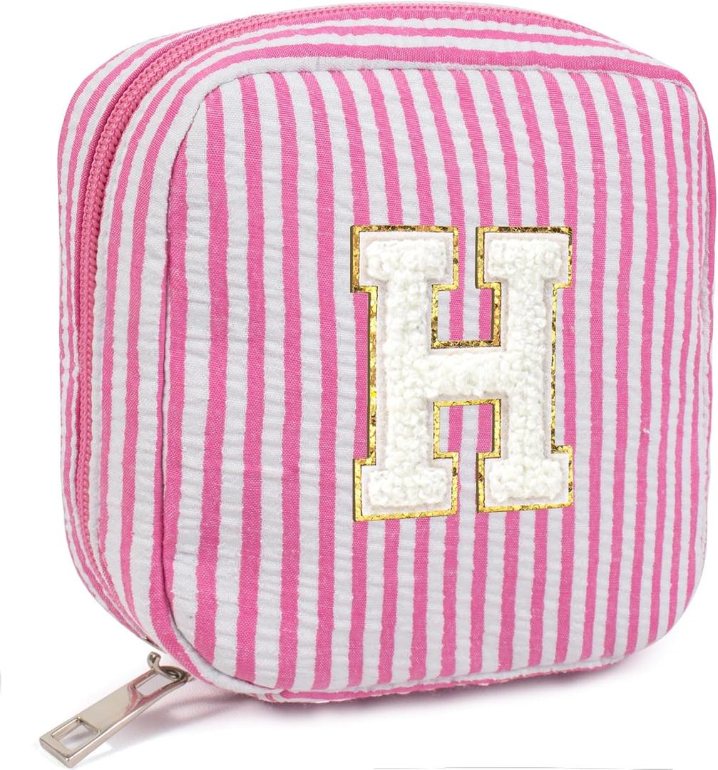LETGO Easter Basket Gifts for Kids Teen Girls Women | Initial Makeup Bag | Cosmetic Bag Travel Bags | 11 12 13 14 15 16 Years Old Girl Gift Teacher Gift Teen Girl Gifts Trendy Stuff