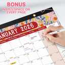 2 x Timart Desk Calendar 2026-2027, 18-Month Calendar from Jan 2026 to June 2027, Large 17" x 12" Desktop Wall Monthly Calendar For Home School, Office(Floral)