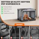 Collapsible Dog Crate: 26 Inch Foldable Soft Sided Dog Crate for Small Dogs, Portable Dog Travel Kennel with Soft Mat for Indoors & Outdoors, Grey (26" L x 18" W x 18" H)