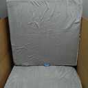 JKMAX 2 Pcs High Density Foam Floor Pillow - Upgraded Large Pillows Seating for Adults - Outdoor Floor Cushion with Soft Tufted Cover - Yoga Pillows for Sitting On Floor - 22 Inch Light Gray