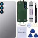 Rear Back Glass Replacement for Samsung Galaxy S25 6.2-inches with Reparing Toolkit (Silver Shadow)