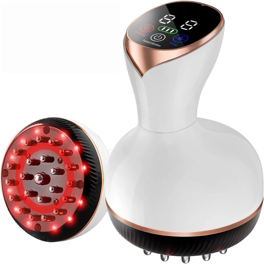 Lymphatic Drainage Massager & Anti Cellulite Massage Tool, Helps Reduce Stretch Marks & Cellulite, for Legs, Arms & Belly, Body Sculpting Machine with Microcurrent, Light, Heat & Vibration