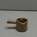 Espresso Measuring Cup, Ceramic Espresso Cup with Handle, Expresso Shots Cups Double Spouts Milk Cup, Espresso Accessories, 3 Oz/ 90 Ml, Brown