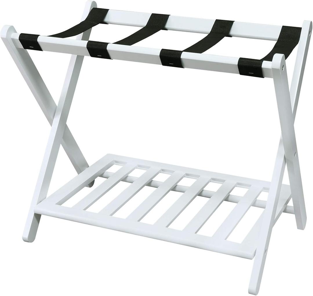 Casual Home Luggage Rack, White (New)