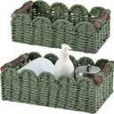 Storage Basket Wicker Baskets for Organizing Toilet Paper Storage Basket for Toilet Tank Top,Green
