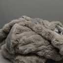 L'AGRATY Faux Fur Throw Blanket: 60" x 80" Luxury Soft Fluffy Rabbit Fur Blankets Twin for Couch Bed Sofa - Cozy Plush Bubble Blankets for Winter: Flannel Fleece Decorative Blanket(Light Linen)