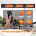 ThermoMate Infrared Outdoor Patio Heater, 4500W Carbon Fiber Heating for Porch, Deck, Garage with Remote 24 Hours Timer, Hard Wired 240V
