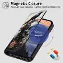 for Samsung Galaxy S25 Ultra Wallet Case 6.9" with [RFID Blocking] Credit Card Holder Kickstand Strong Magnetic PU Leather Flip Folio Card Slots Protective Phone Cover for Women Men, Crow Skull