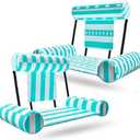 2 Packs Inflatable Pool Chair Float for Adults, 2 Packs Heavy Duty Inflatable Swimming Pool Lounges, Blow up Floating Hammock Water Chair for Summer Beach Lake Party