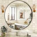 HARRITPURE Round Mirror 30 Black Wall Mounted Circle Mirrors Vanity Mirror with Brushed Aluminum Alloy Frame Modern Decoration for Bathroom, Living Room, Vanity, Bedroom, Entryway