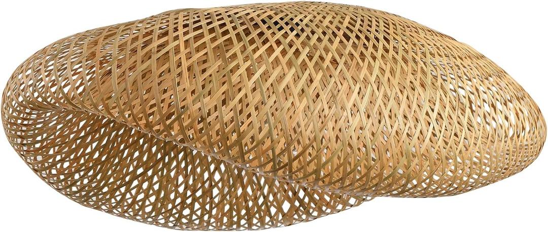 23.64" Bamboo Lamp Shade, Bohemian Hand Woven Pendant Shade for Kitchen Island Living Room Farmhouse 1 - Pack (23.64inch, Lampshade Bamboo)