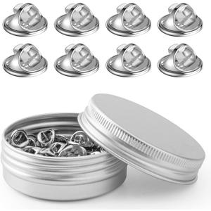 50PCS Metal Locking Pin Backs, Pin Keepers Locking Clasp, Badge Insignia Pin Backs Replacement (Silver) (nickel)