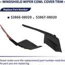 Magimaker 2Pcs Windshield Wiper Cowl Cover Trim 53866-08020 53867-08020 Compatible with Toyota Sienna 2011 2012 2013 2014 2015 2016 2017 2018 2019 2020 Wiper Cowl Trim Panel Fender