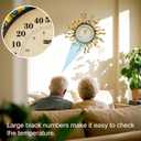 pealstar Large Outdoor Thermometer Waterproof Wall Thermometer Decorative Metal Sun Outdoor Thermometers for Patio Garden Yard Living Room Decor
