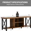 GAZHOME TV Stand for TV up to 55 Inches, TV Cabinet with Open Storage, TV Console Unit with Shelving for Living Room, Entertainment Room, Rustic Brown, 50 inches