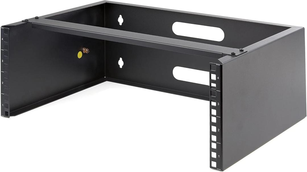 StarTech.com 4U Wall Mount Network Rack - 14 Inch Deep (Low Profile) - 19" Patch Panel Bracket for Shallow Server and IT Equipment, Network Switches - 44lbs/20kg Weight Capacity, Black (WALLMOUNT4)