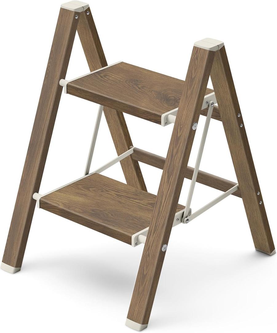 Mayi Plus 2 Step Stool Foldable, Aluminum, Lightweight Step Ladder