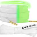 Loop King Laces 1 Pair Luxury Glow in the Dark Shoe Laces with Gold Tips