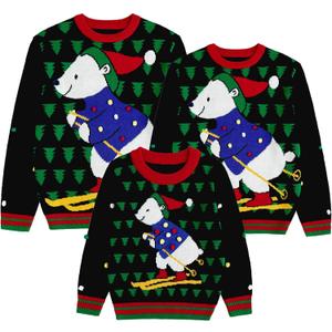 Curipeer Boy's Girl's Cable Knitted Crew Neck Sweater Fall Pullover 1-8Y (X-Large)