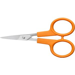 Fiskars Orange-Handled Straight Detail Scissors, Stainless Steel Blades, Ambidextrous Double-loop Handle