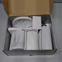 ZCCZ Bathroom Accessory Set, 4 Pcs Marble Look Bathroom Vanity Countertop Bathroom Dcor Sets Accessories with Soap Dispenser, Toothbrush Holder Set, Tumbler, Soap Dish (White Marble Look Rounded)