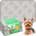 FXW Washable Pee Pads for Dogs, Leak-Proof & Non-Slip, Specifically Designed for 18inch Cages, 11" x 17" Rectangle, Khaki, 2 Packs