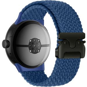 Yeahxing Band for Pixel Watch 4/3 45mm - Stretchy Nylon Braided Band for Google Pixel Watch 4 2025, Fit 6.8-10.2 inch Adjustable Wristband with Parachute Buckle for Men Women