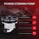 MOCA Power Steering Pump with Pulley fits 2009-2012 for Ford Flex 3.5L, 2010-2012 Taurus 3.5L, 2009-2012 for Lincoln MKS 3.7L, 2010-2012 MKT 3.7L