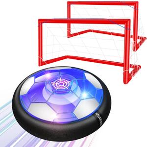 2 in 1 Hover Soccer Ball Set, USB Rechargeable Air Power Soccer Kids Toys with LED Lights and Foam Bumper Protection, 2 Goals for Boys and Girls Ages 3 4 5 6 7 812 Indoor/Outdoor Games