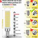 ALIDE E12 100W Dimmable Candelabra LED Light Bulbs Equivalent, Natural White 4000K,1000 Lumen C7 T6 Dimmable E12 10W LED Chandelier Bulbs for Ceiling Fan Pendant Salt Lamp,5 Pack