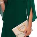 RUMIA Cocktail Dresses for Women Chiffon Sleeve Wedding Guest Dress (XS-3XL) (Medium, 05-dark Green)