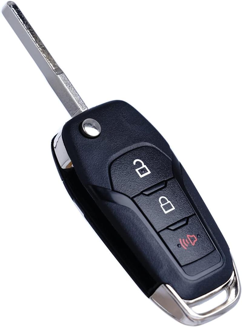 MechanMagic Flip Key Fob Replacement Compatible for Ford F-150 F-250 F-350 2015-2022 Explorer (2016-2022) F-350 F-450 Ranger Ecosport Bronco Ignition Key Keyless Entry Remote N5F-A08TAA