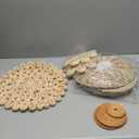 11 Pcs Boho Hanging Wall Basket Decor Handmade Woven Basket Wall Decorative Boho Wicker Baskets Placemats Round Farmhouse Bulrush Art for Rustic Home Decorations Christmas Gift(Bright)