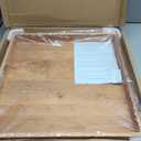 22"x 22" Large Cherry Wood Square Ottoman Serving Tray with Handles