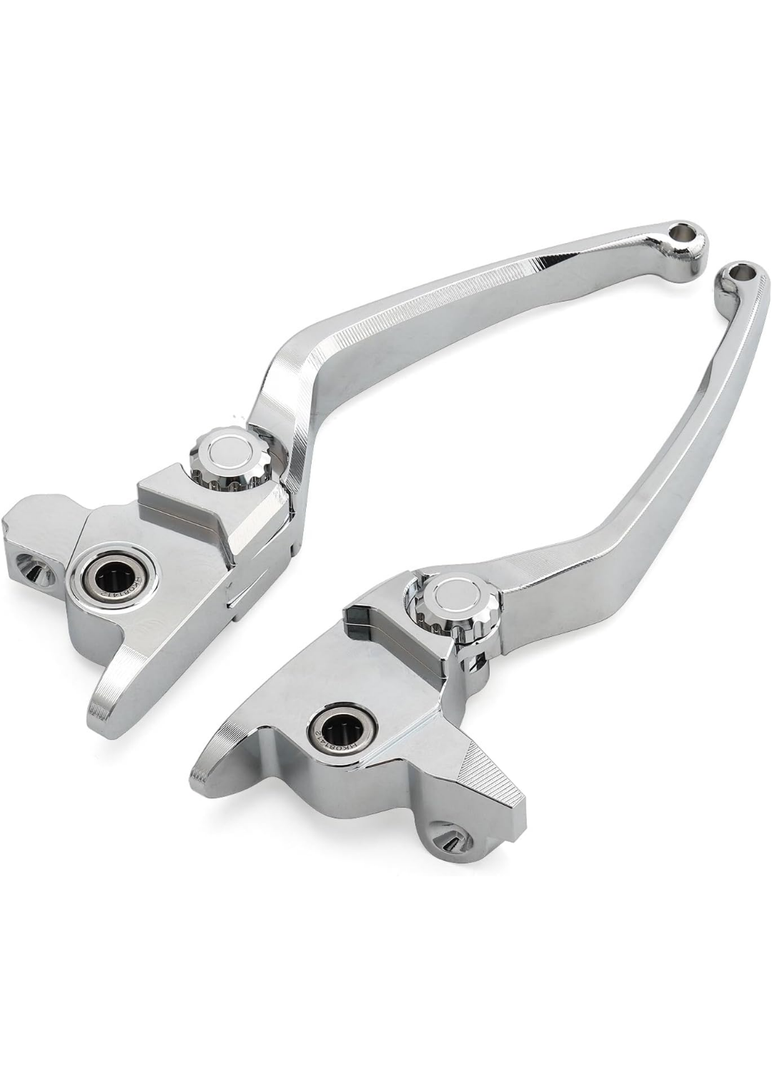 Motorcycle Levers Brake Clutch Handle Lever Adjustable Fit for Harley 2017-2020 Touring Road King Electra Glide Road Glide Street Glide 2019-2020 Trike Tri Glide Freewheeler (Long, Chrome)