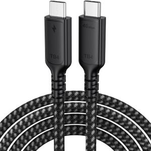 USB 4 Cable 6ft for Thunderbolt 4, USB4 40Gbps High Speed Data Transfer, 8K@60Hz /4K@120Hz Display 240W Charging USB C Data Cables for Thunderbolt 4 Thunderbolt 3 USB-C Devices