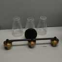 3-Light Bathroom Light Fixtures, Black & Gold Bathroom Vanity Light, Modern Bathroom Wall Lights with Clear Glass Shade, Bathroom Wall Lamp for Mirror Hallway Cabinet