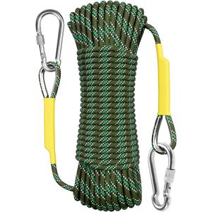X XBEN Outdoor Climbing Rope 10M(32ft) 20M(64ft) 30M(96ft) 50M(160ft) 70M(230ft) 152M(500FT) 352M(1000FT) Static Rock Climbing Rope for Escape Rope Ice Climbing Equipment Fire Rescue Parachute (Green)