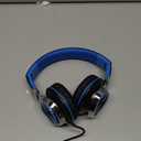 AILIHEN C8 Kids Headphones Wired, On-Ear Headphones with Microphone and Volume Control Foldable Corded Stereo 3.5mm Headset for School Teens Smartphones Chromebook Laptop Tablets Travel (Black Blue) (Medium)