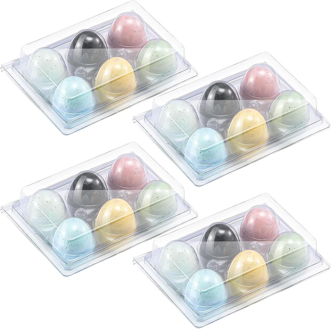 Geiserailie 24 Pcs Ceramic Eggs Fake Eggs DIY Ceramic Crafts for Help Laying Hen for Farm Home Nesting Box Agricultural Tool(Light Color)